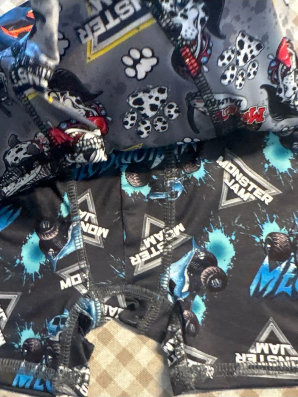 Boys' Athletic Boxer Briefs - Black with Multicolor Monster Trucks, Size 6